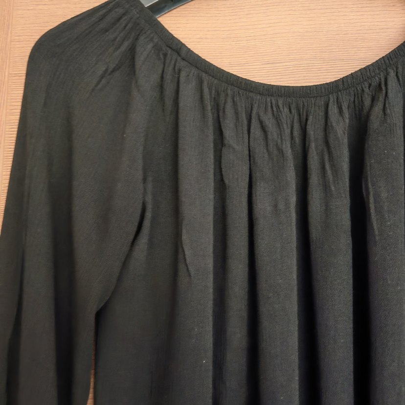 Siyah Pileli Kadın Bluz Uzun Kollu - Görsel 5