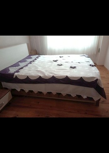 Nakışlı Beyaz ve mor Nevresim Takımı - Görsel 8