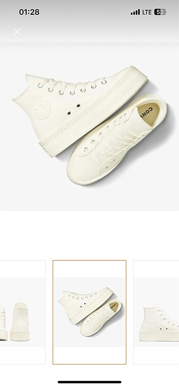 36,5 Beden ten rengi Renk Converse Chuck Taylor All Star Modern Lift Platform Canvas Kadin