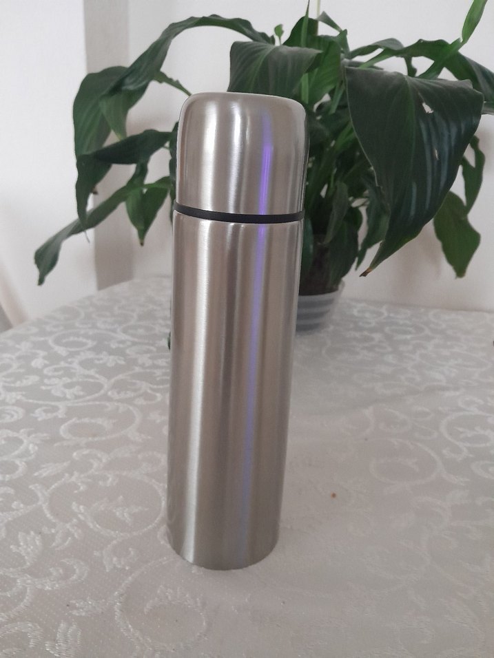 Gri Çelik Termos Şişe - Görsel 2
