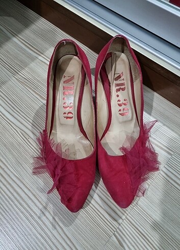 Fuşya stiletto kadın topuklu ayakkabı