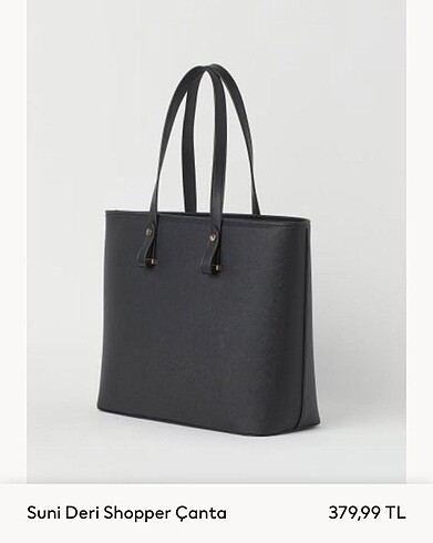 H&M- Suni Deri Shopper Çanta