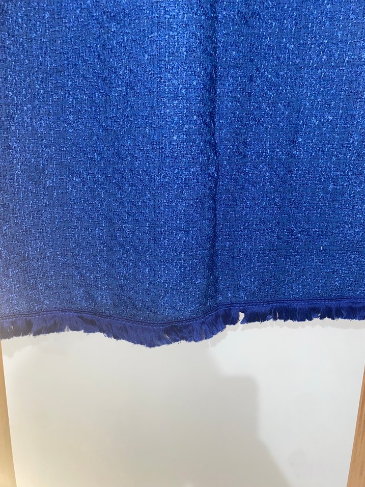 V Yaka Mavi Kadın Triko Elbise - Görsel 4