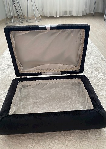 Beyaz siyah mini biker tarzı smokin sandık - Görsel 2