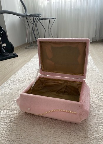 Pembe Kadife Makyaj Organizer Kutusu - Görsel 3