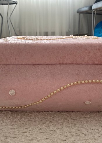 Pembe Kadife Makyaj Organizer Kutusu - Görsel 2