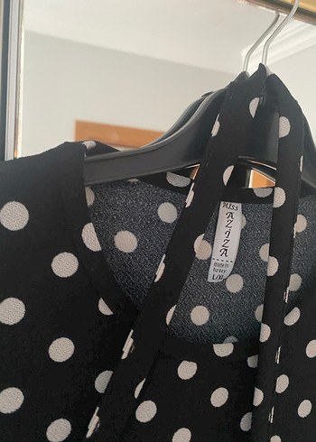 Puantiye Desenli Uzun Kollu elbise - Görsel 3