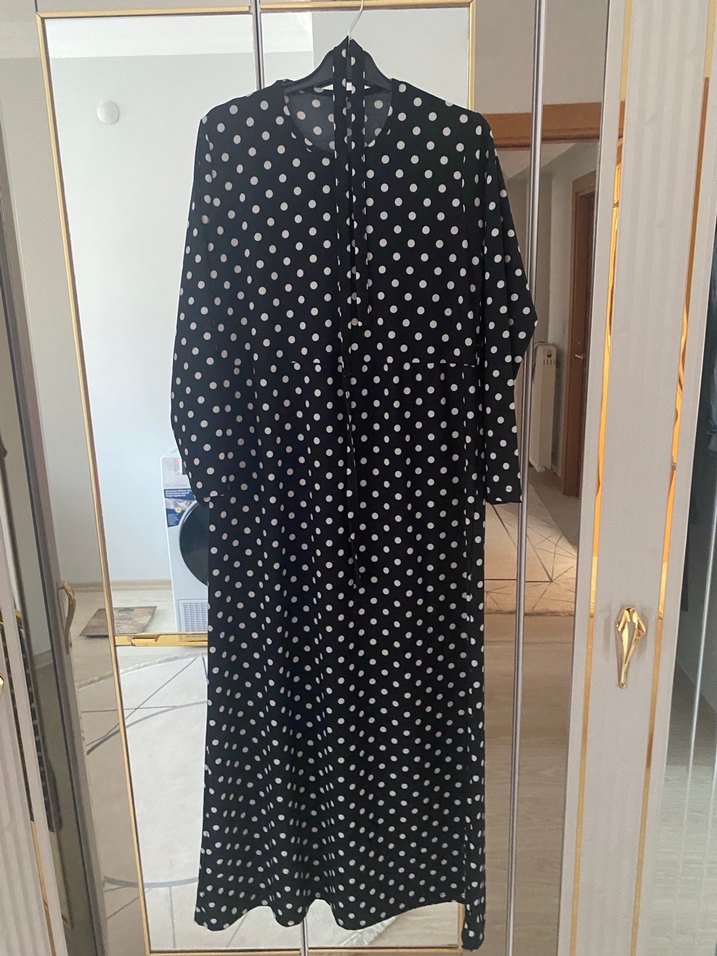 Puantiye Desenli Uzun Kollu elbise - Görsel 2