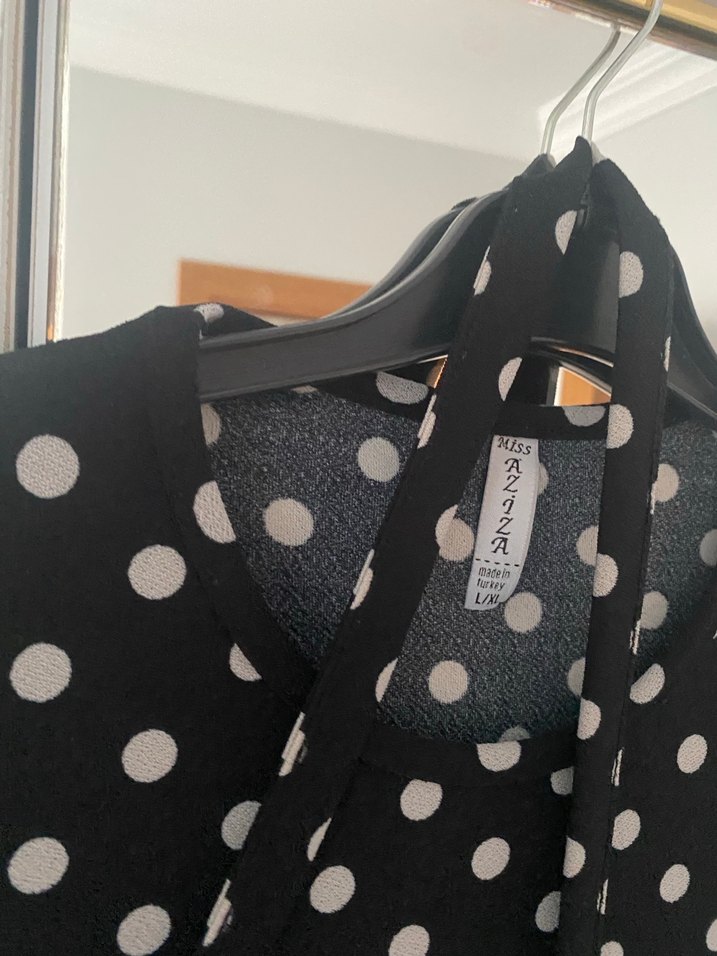 Puantiye Desenli Uzun Kollu elbise - Görsel 3