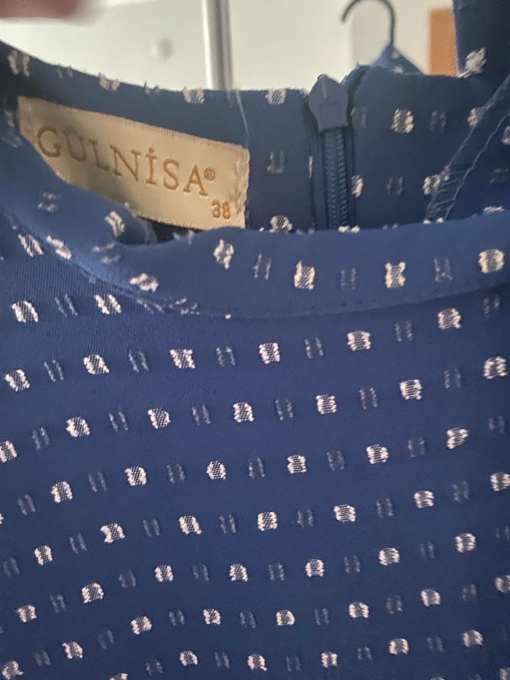 Düğmeli Lacivert elbise - Görsel 3