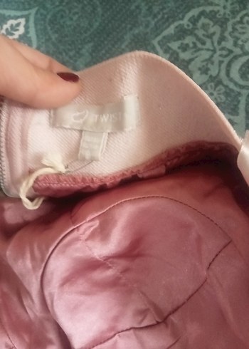 Pembe Çiçekli Straplez Elbise - Görsel 4