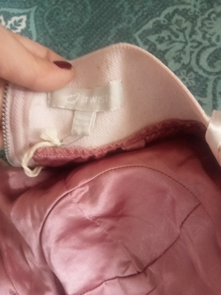 Pembe Çiçekli Straplez Elbise - Görsel 4