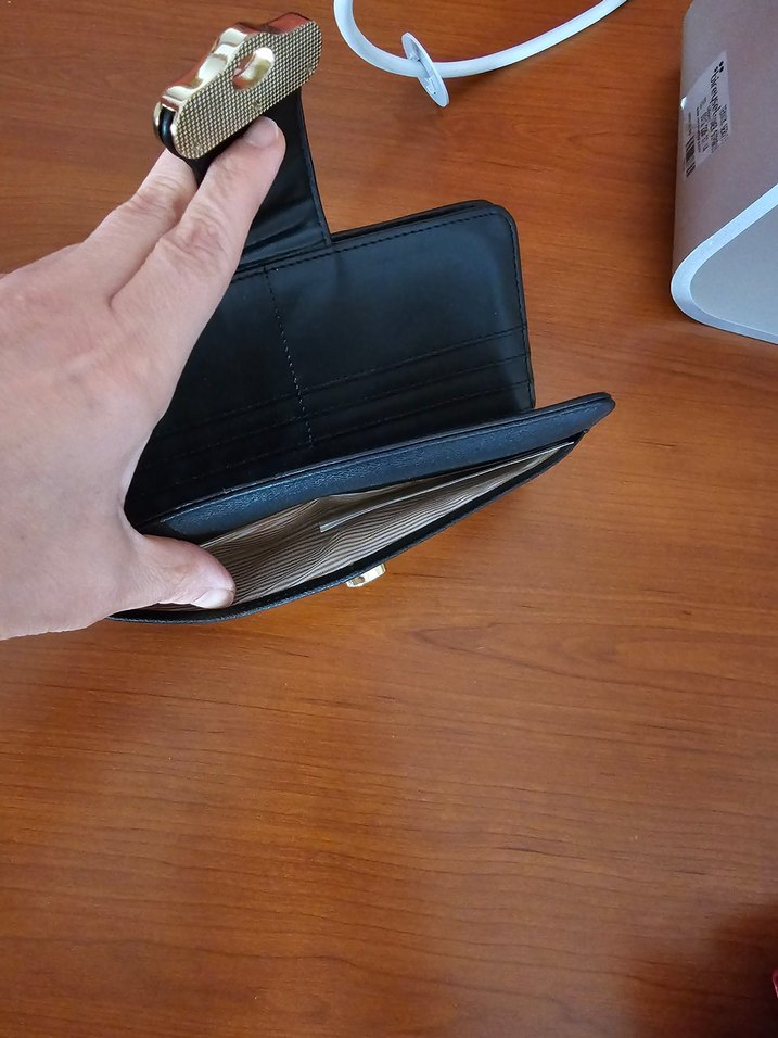 Nakışlı Siyah Deri Kadın cüzdanı - Görsel 5