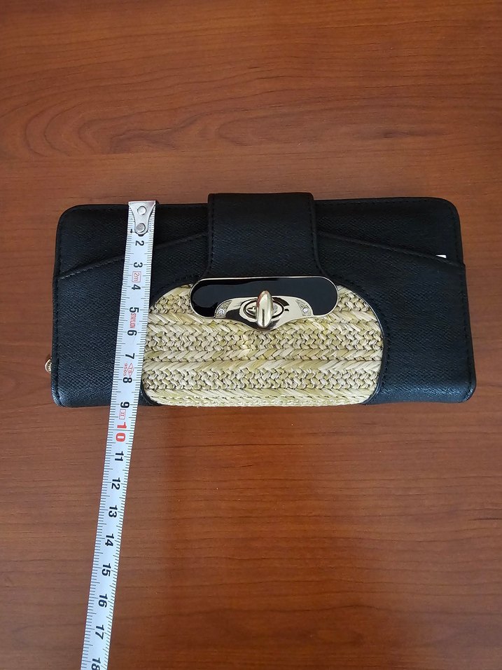 Nakışlı Siyah Deri Kadın cüzdanı - Görsel 3