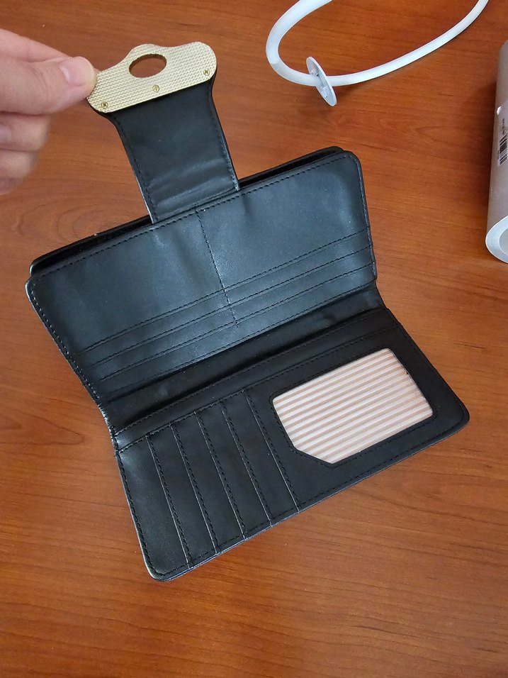 Nakışlı Siyah Deri Kadın cüzdanı - Görsel 4