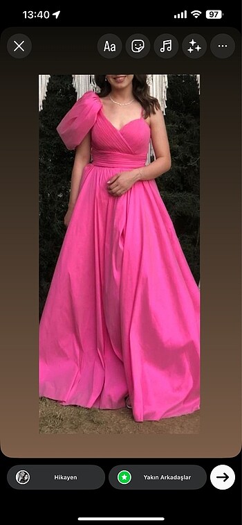 Pembe abiye elbise