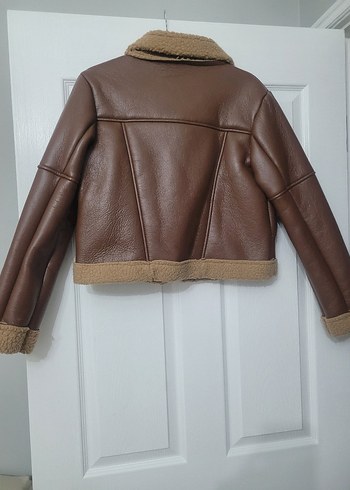 Kahverengi Kürklü Deri Kadın Ceket - Görsel 7