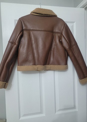 Kahverengi Kürklü Deri Kadın Ceket - Görsel 6