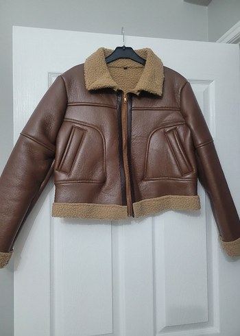 Kahverengi Kürklü Deri Kadın Ceket - Görsel 4