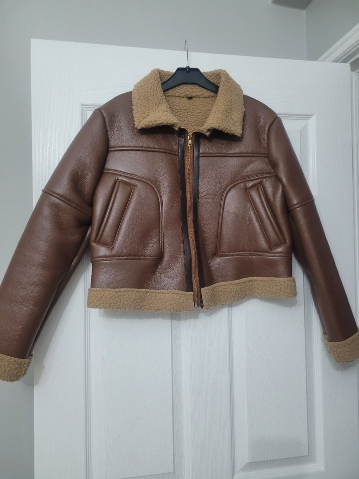Kahverengi Kürklü Deri Kadın Ceket - Görsel 3