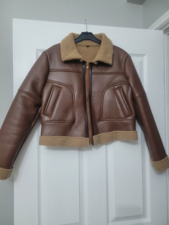 Kahverengi Kürklü Deri Kadın Ceket - Görsel 2