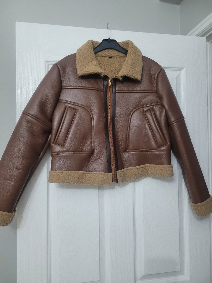 Kahverengi Kürklü Deri Kadın Ceket - Görsel 4