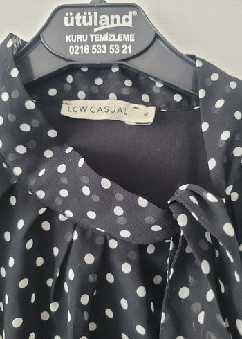 Puantiye Desenli Siyah Midi Elbise - Görsel 6