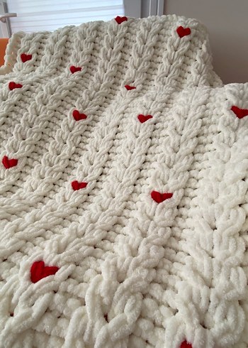 Kalpli Beyaz Renkli Battaniye - Görsel 2