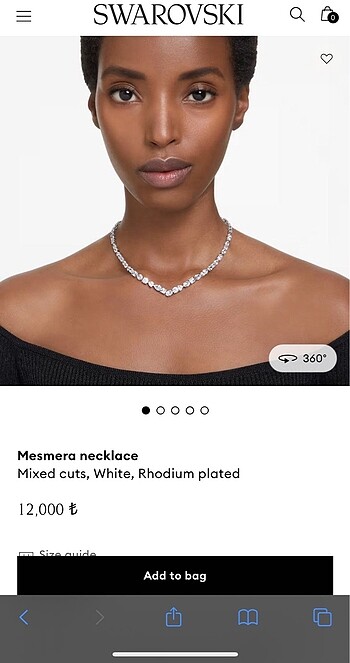  Beden beyaz Renk Swarovski kolye