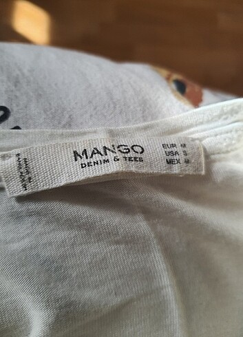 m Beden Mango beyaz T-shirt