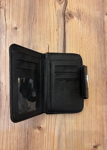 Siyah Deri Fermuarlı Kadın Cüzdanı - Görsel 3