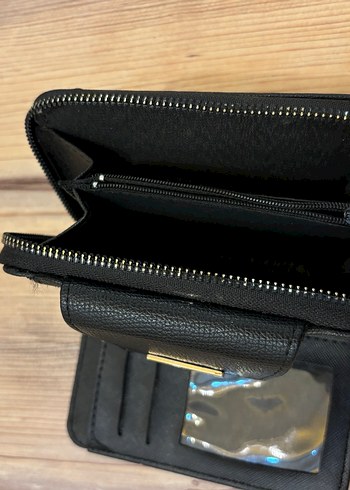 Siyah Deri Kadın Cüzdanı Fermuarlı - Görsel 5