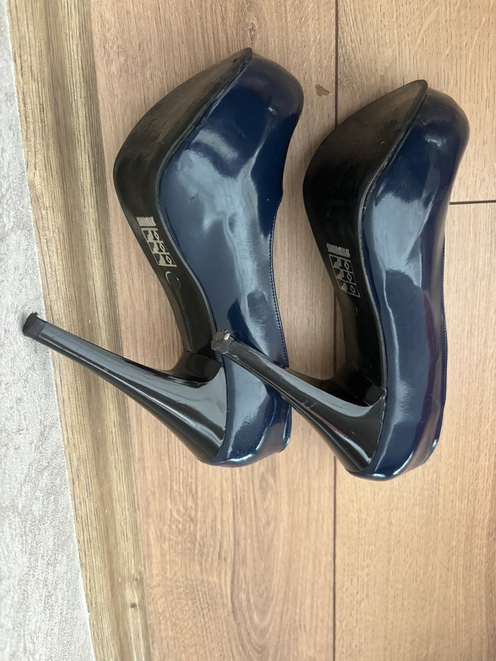 Kadın Lacivert Platform Topuklu Stiletto - Görsel 3