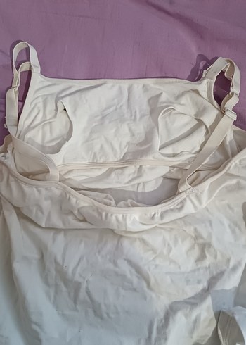 Beyaz Kolsuz Basic Kadın emzirme Atleti - Görsel 3