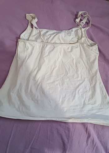 Beyaz Kolsuz Basic Kadın emzirme Atleti - Görsel 2