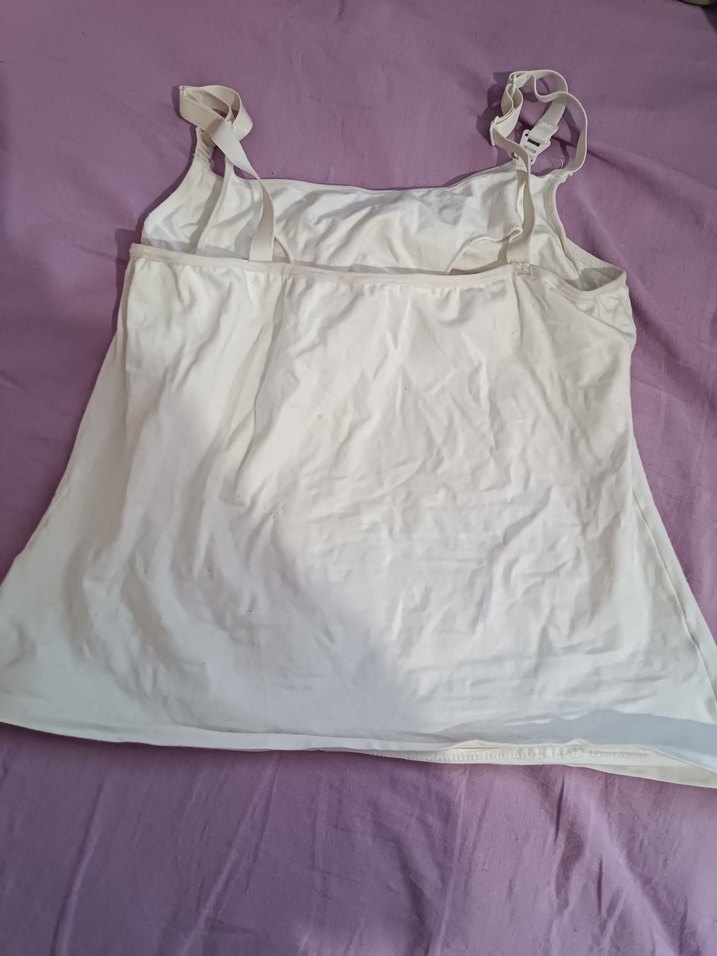 Beyaz Kolsuz Basic Kadın emzirme Atleti - Görsel 2