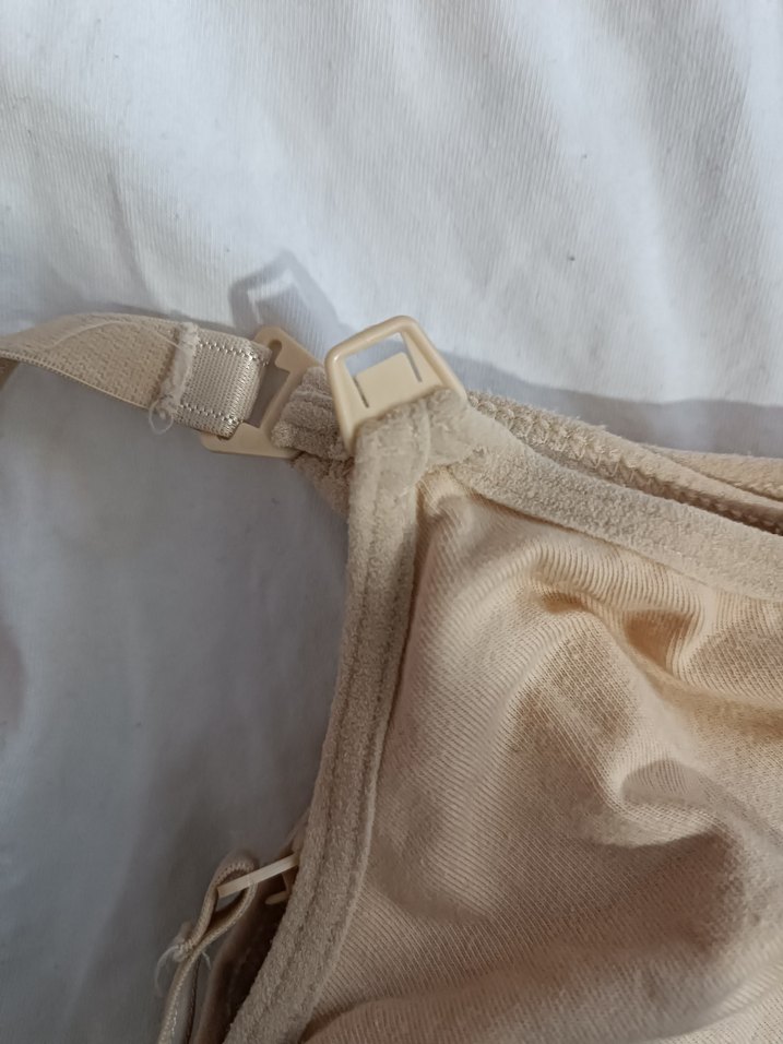 Kadın Beyaz Keten Askılı Basic emzirme Atleti ve sütyeni - Görsel 4