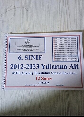 6.sınıf bursluluk sınavı 
