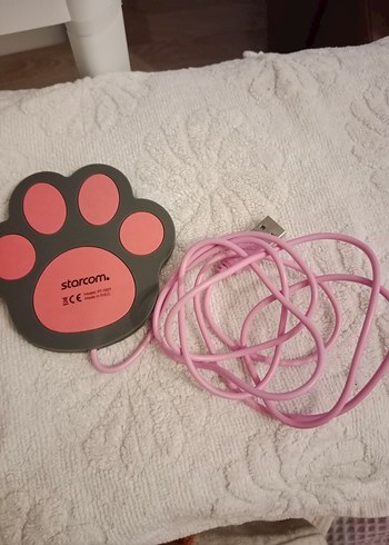 USB Isıtıcılı Pembe Kedi Pençe Bardak Altlığı - Görsel 5
