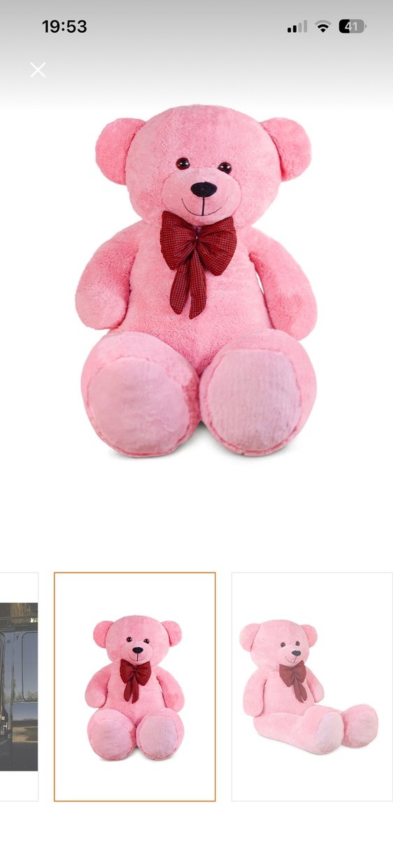 Pembe Peluş Oyuncak Ayı - Görsel 2