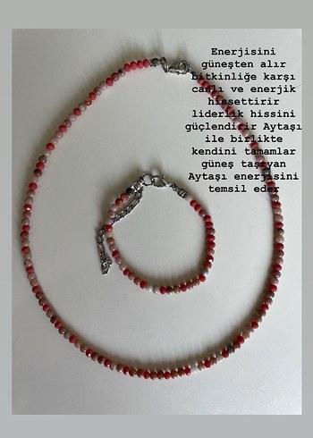 Güneş taşı doğaltaş kolye. Kırmızı Bohem Kolye bileklik