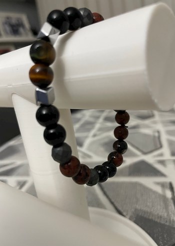 Doğaltaş Çok Renkli Taşlı Erkek Bileklik - Görsel 2