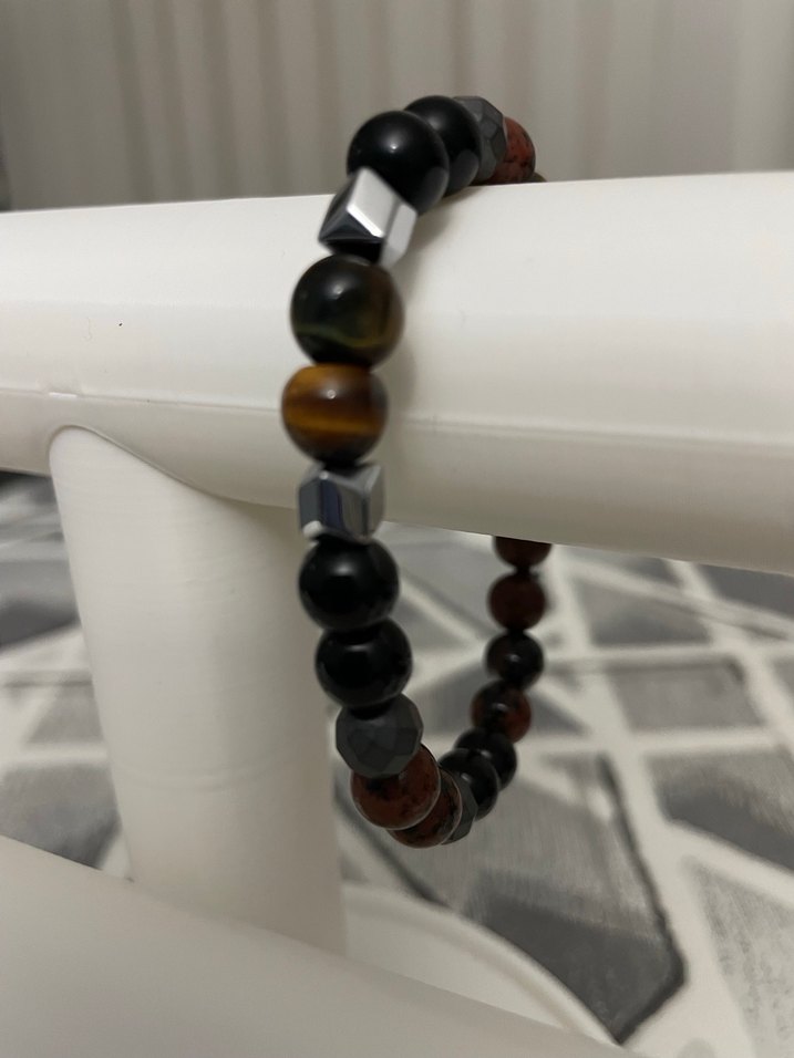 Doğaltaş Çok Renkli Taşlı Erkek Bileklik - Görsel 3