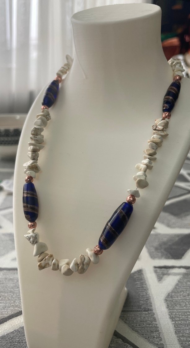 Doğaltaş Beyaz Jasper kadın Kolye - Görsel 2