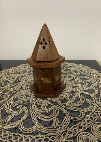 Kahverengi Ahşap Tütsülük Fil Figürlü - Görsel 2