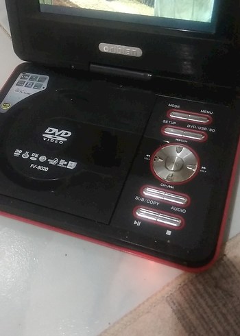 Kırmızı Taşınabilir DVD Oynatıcı - Görsel 3