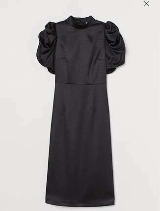 H&M marka siyah saten elbise