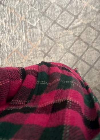 s Beden Uzun Pembe Kareli Düğmeli Kadın Kaban
