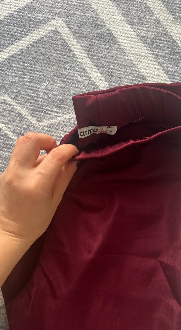 Bordo Kadın Midi Tayt - Görsel 2