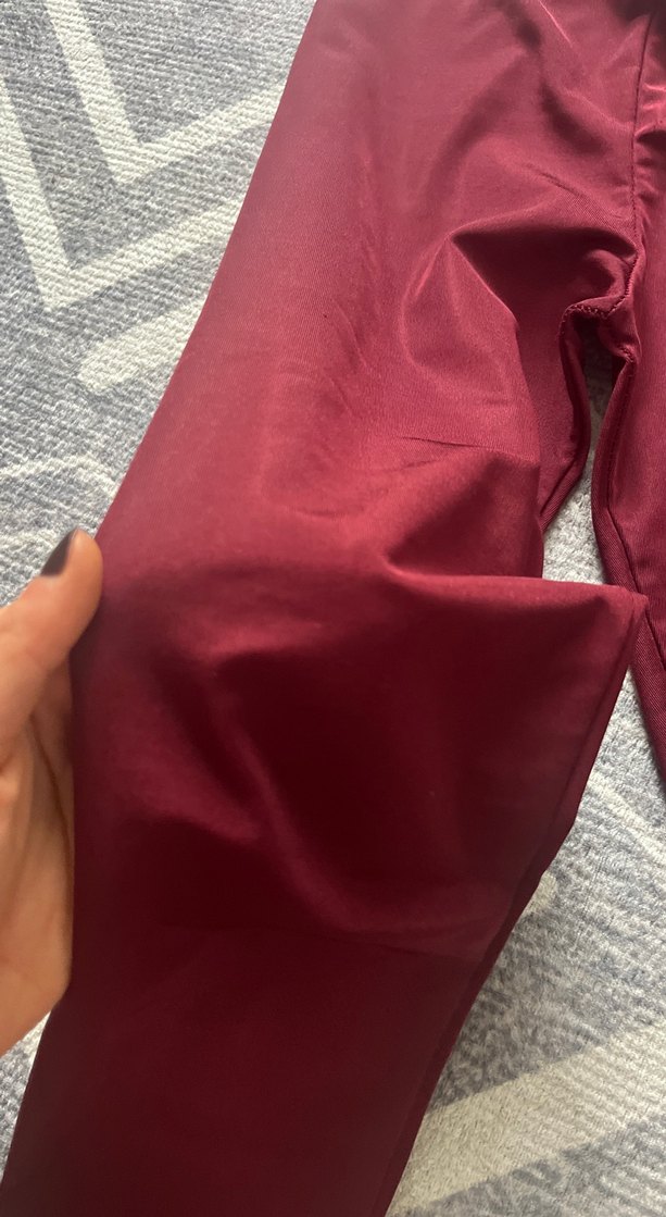 Bordo Kadın Midi Tayt - Görsel 4